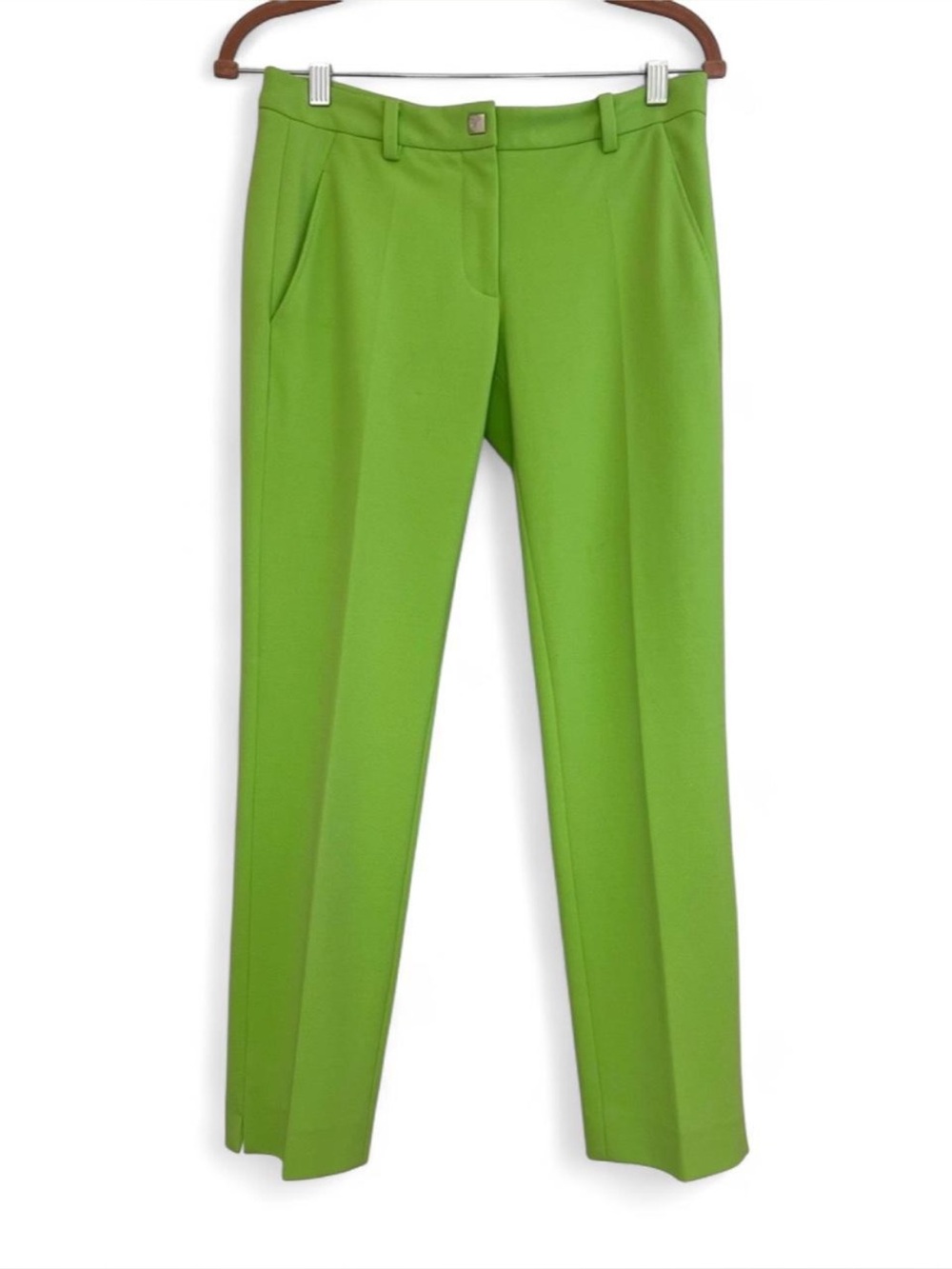 Gianni Versace Collection Lime Green Tailored Dress Pants IT 38 Medusa XS / 2
